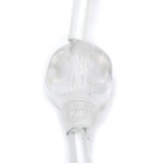 Cristal de roche tête de mort 12mm x 40cm(10pcs )