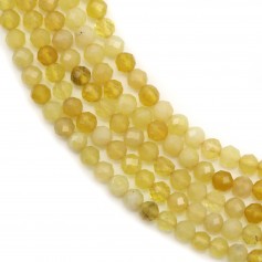 Round faceted yellow opal 3.5mm x 40cm