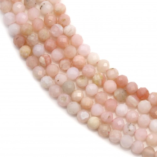 Opal pink, in faceted round shaped, and in size of 2mm x 40cm