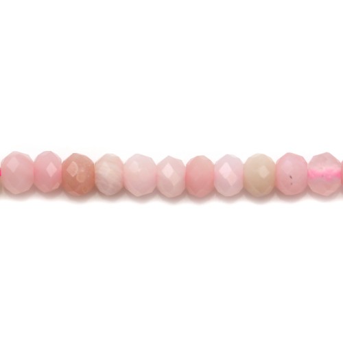 Opal pink, in shaped of faceted roundel, 2 * 3mm, quality B x 10pcs