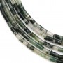 Agate moss green and white, in the shape of a tube 2 * 4mm x 39cm