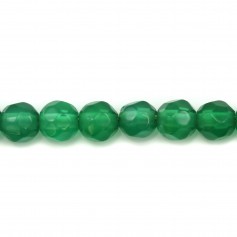 Green Agate round facet 4mm x 10 pcs