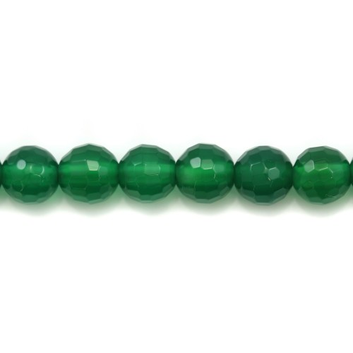 Agata verde sfaccettata rotonda 6 mm x 5 pz