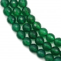 Round faceted green agate 6mm x 40cm