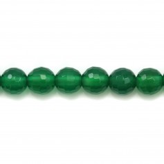 Round faceted green agate 8mm x 40cm