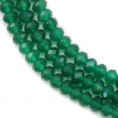 Green agate faceted roundel 2.9x4mm x 39cm