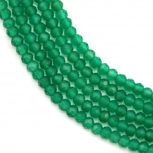 Green agate faceted washer 2.80*4.10mm x 34cm
