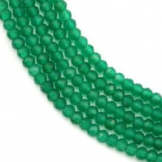 Green agate faceted roundel 2x3mm x 39cm