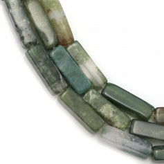 Moss agate, in the shape of rectangle 4x13mm x 40cm