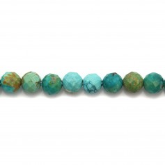 Natural turquoise in the shape of a faceted round 5mm x 6pcs