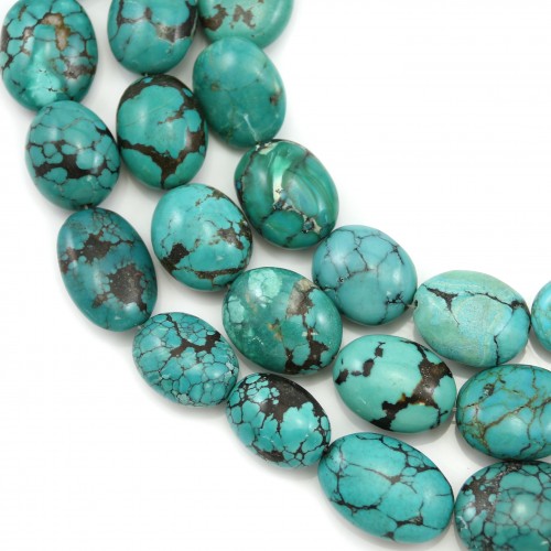 Turquoise natural, in oval shape, 14 - 19 * 19 - 25mm x 40cm