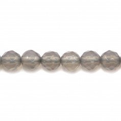 Gray agate faceted round beads 4mm x 20pcs 