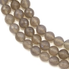 Grey Agate Round faceted 8mm x 40cm