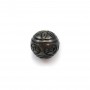 Perle de culture de Tahiti, sculptée ronde, 10-11mm x 1pc