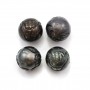 Tahitian cultured pearl, round carved, 13-14mm x 1pc