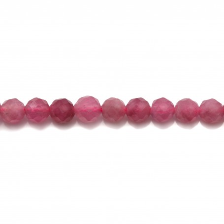 Tourmaline pink, in round faceted shaped and in size of 3mm x 40cm