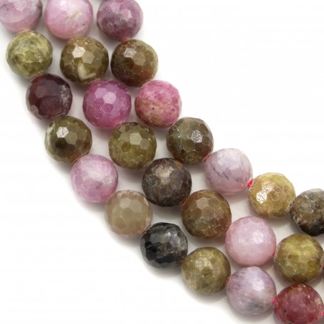Faceted round rubies & sapphires 6mm, 40 cm