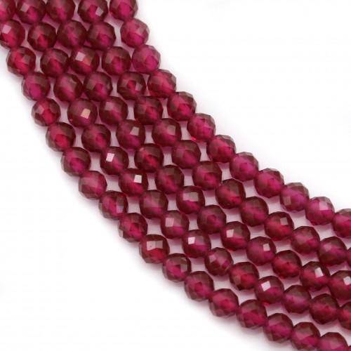 Round synthetic ruby facet 3mm x 40cm