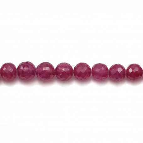 Round Red ruby faceted 4-6mm x 40cm