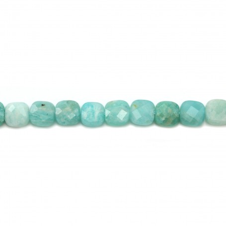 Amazonite blue, in the shape of a faceted square 6mm x 39cm