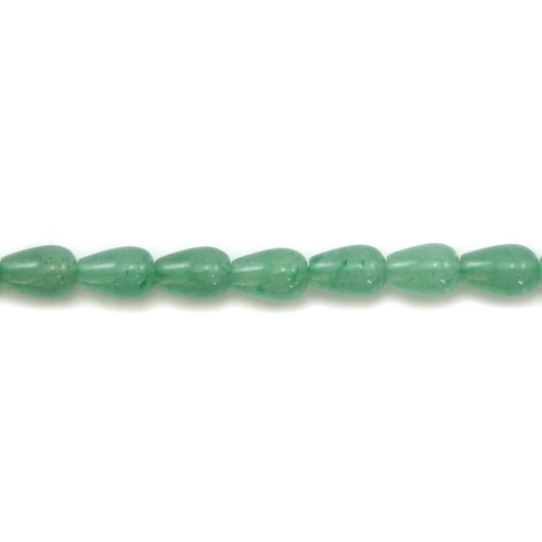 Avventurina verde, a forma di goccia, dimensioni 5x8 mm x 6 pz