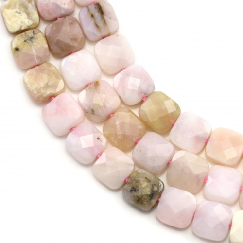 Opale rosa quadrato sfaccettato 8 mm x 39 cm