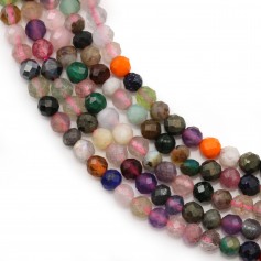 Gemstones mixed, round and round faceted, 3mm x 39cm