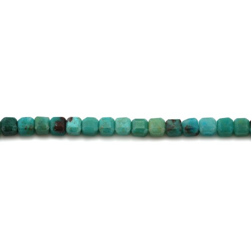 Chrysocolla cube faceted 2.5mm x 39cm
