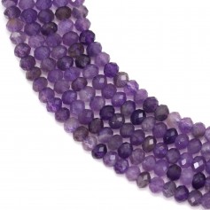 Amethyst, faceted roundel, 2.5x4mm x 39cm