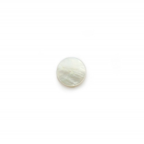 Cabochon Mother of Pearl round flat 8mm x 2pcs
