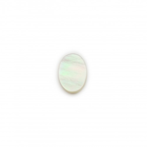 Cabochon White Mother of Pearl flat oval 6*8mm x 2pcs