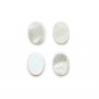 Cabochon White Mother of Pearl flat oval 6x8mm x 2pcs