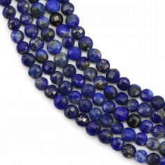 Lapis lazuli de forme rond plat facetté, et de taille 2mm x 39cm