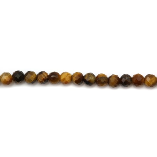 Yellow tiger eye faceted round 3mm x 20pcs