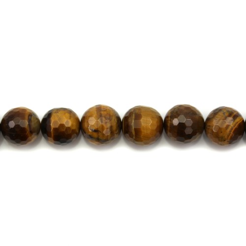 Tiger Eye Faceted Round 16mm X2 pcs