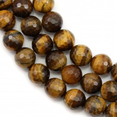 Tiger Eye Round Faceted 12mm x 40cm
