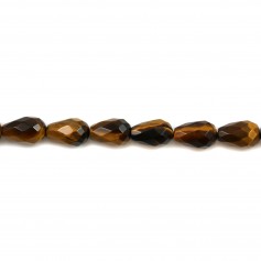 Tiger eye faceted drop 8x12mm x 40cm 