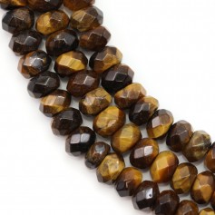 Yellow tiger eye faceted rondelle 4x6mm x 40cm