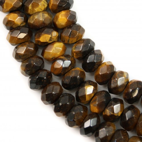 Yellow Tiger Eye Faceted Rondelle 6*10mm x 40cm