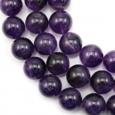 Améthyste, violet, ronde, 20mm x 40cm