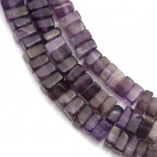 Améthyste, violet, rondelle carrée, 2.5x4.5mm x 39cm