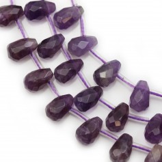 Amethyst Round Faceted Drop 6x9mm x 40cm