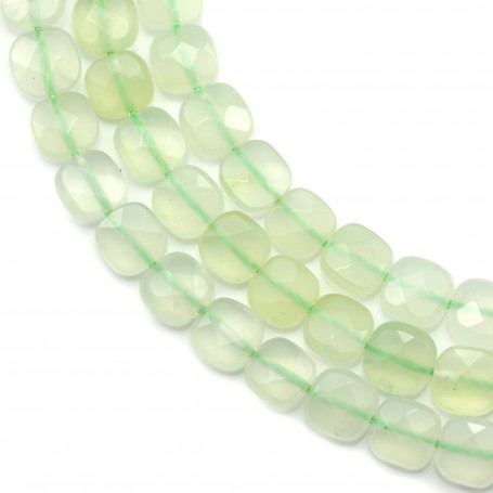 Tinted green jade faceted square 6mm x 40cm