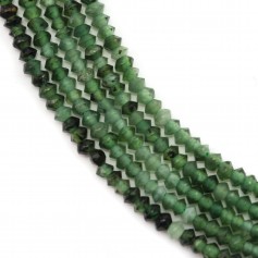 Nephrite jade, faceted abacus roundel 1.3x2mm x 40cm