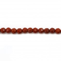 Red jaspe round faceted 2mm x 39cm