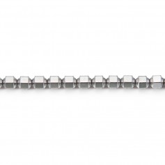 Silver hematite haxagonal shape bead strand 4mm x 40cm