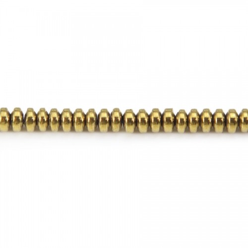 Rodela de ouro hematita 2x4mm x 40cm