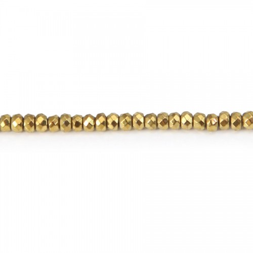 Golden Hematite roundel faceted 3x1.8mm x 40cm