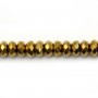 Hematite golden faceted rondelle 2x4mm x 40cm 