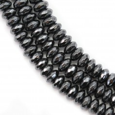 Hematite roundel faceted bead strand 2x4mm x 40cm